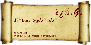 Ékes Győző névjegykártya